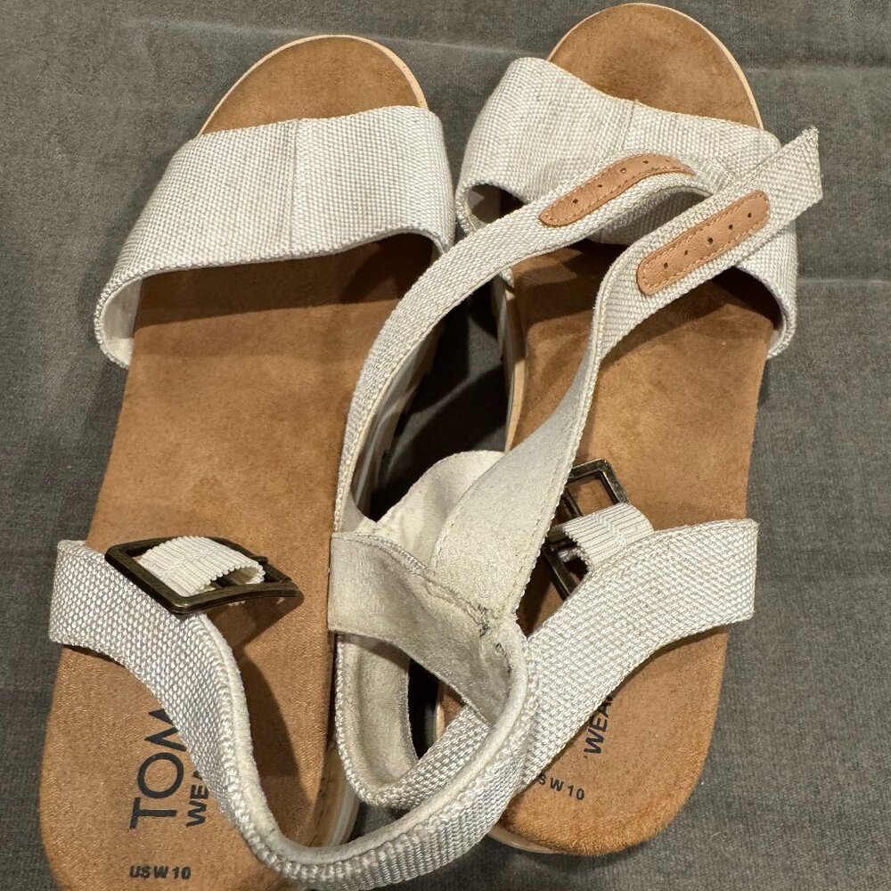 Tom's platform canvas sandals